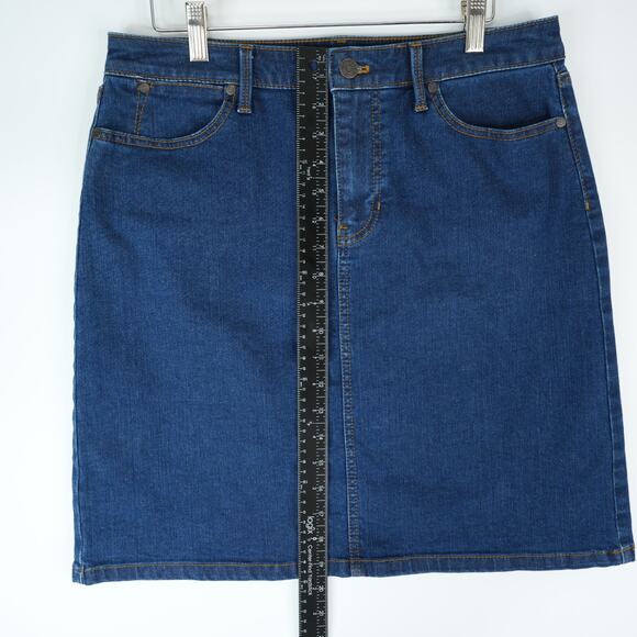 Talbots Skirt Womens 6 (32x19.5) Blue Denim Jean Mini Dark Wash Stretch - Picture 6 of 6